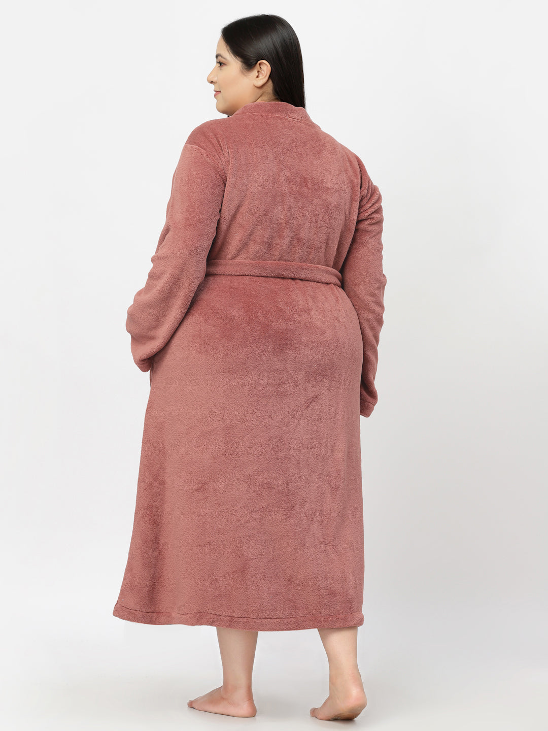 Klotthe Women Rust Solid Bath Robe With Belt