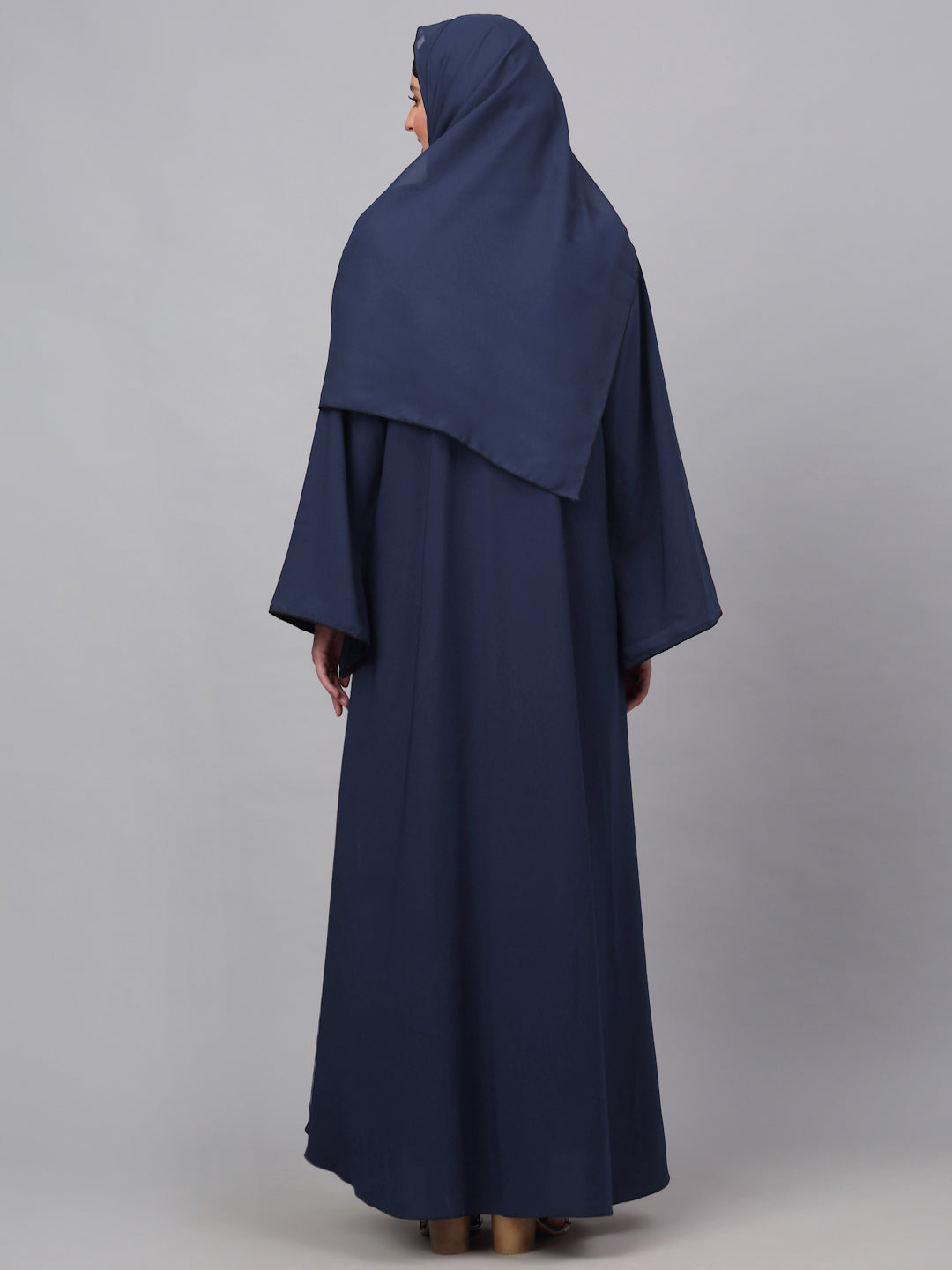 Klotthe Women Blue Embellished Burqa With Scarves