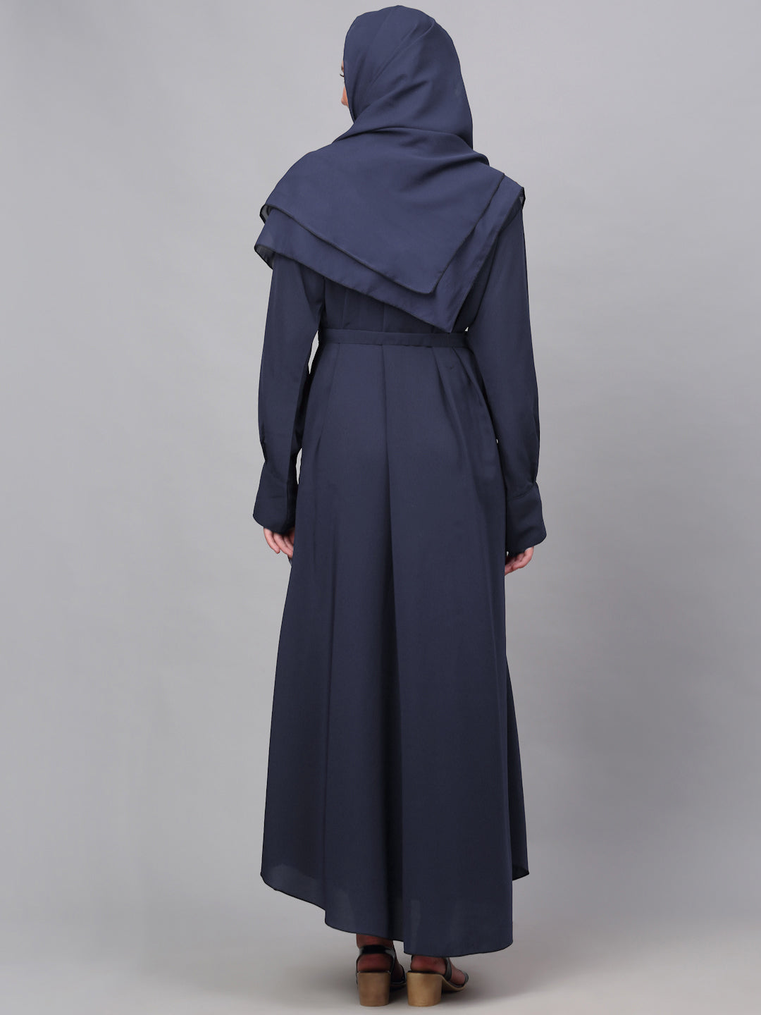 Klotthe Women Blue Embellished Burqa With Scarves