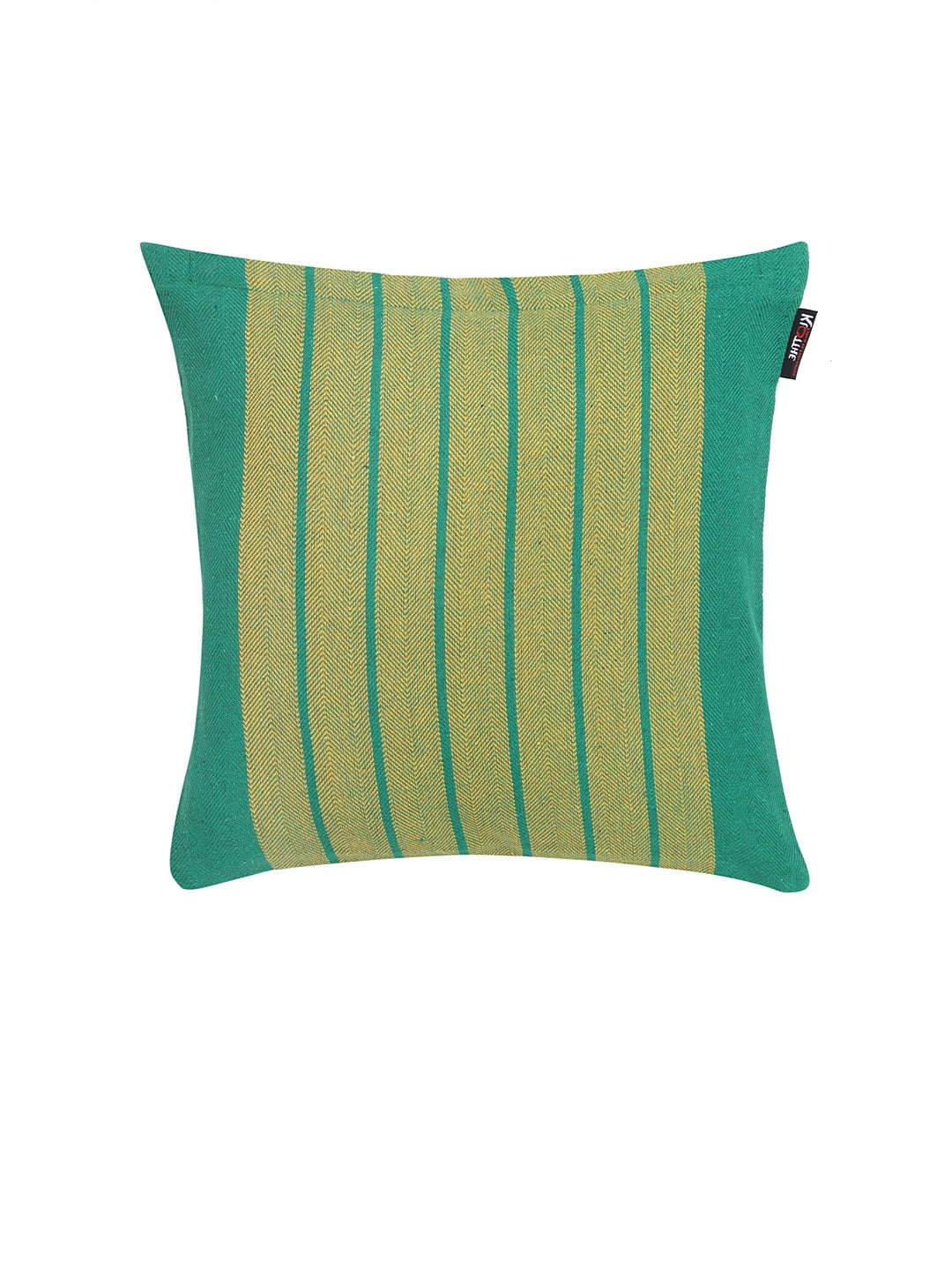 KLOTTHE Set of Five Green Poly Cotton Cushion Covers With Microfibre Fillers (40X40 cm)