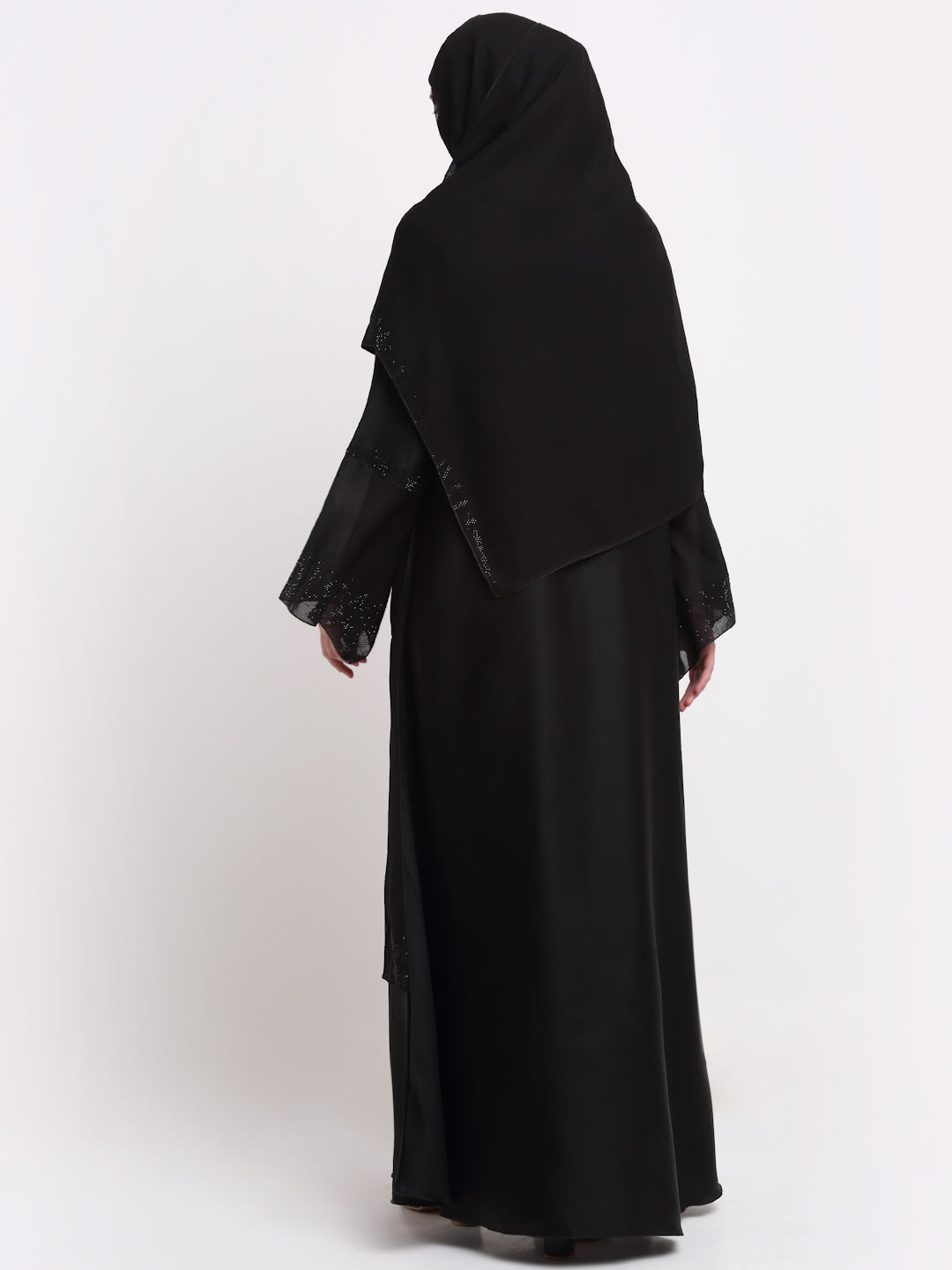 Klotthe Women Black Solid Burqa With Scarf