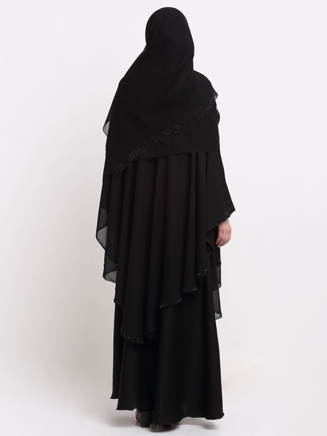 Klotthe Women Black Solid Burqa With Scarf