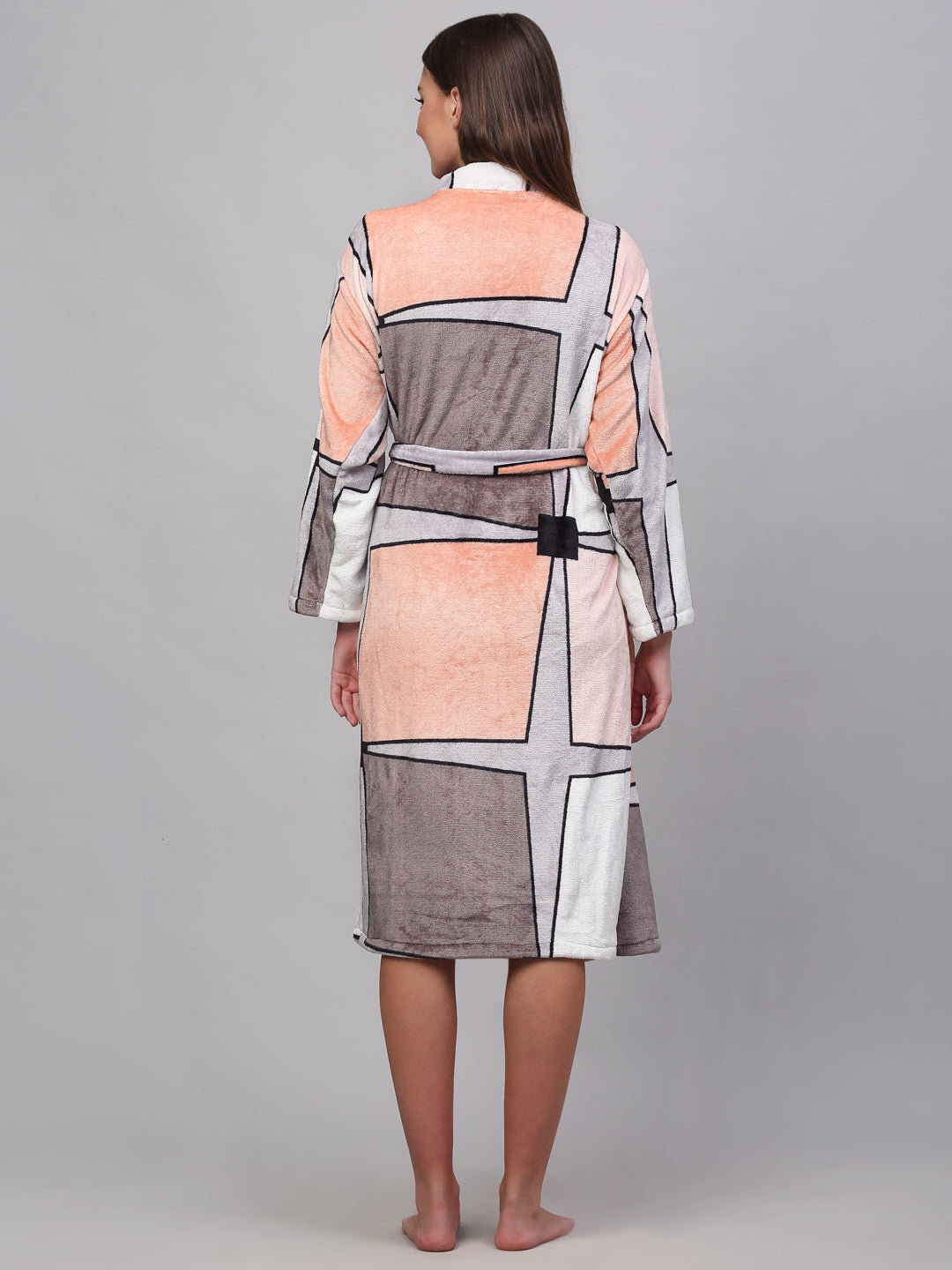 Klotthe Women MultiColor Printed Bath Robe With Belt