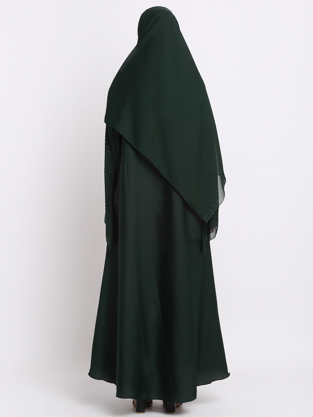 Klotthe Women Green Solid Burqa With Scarf