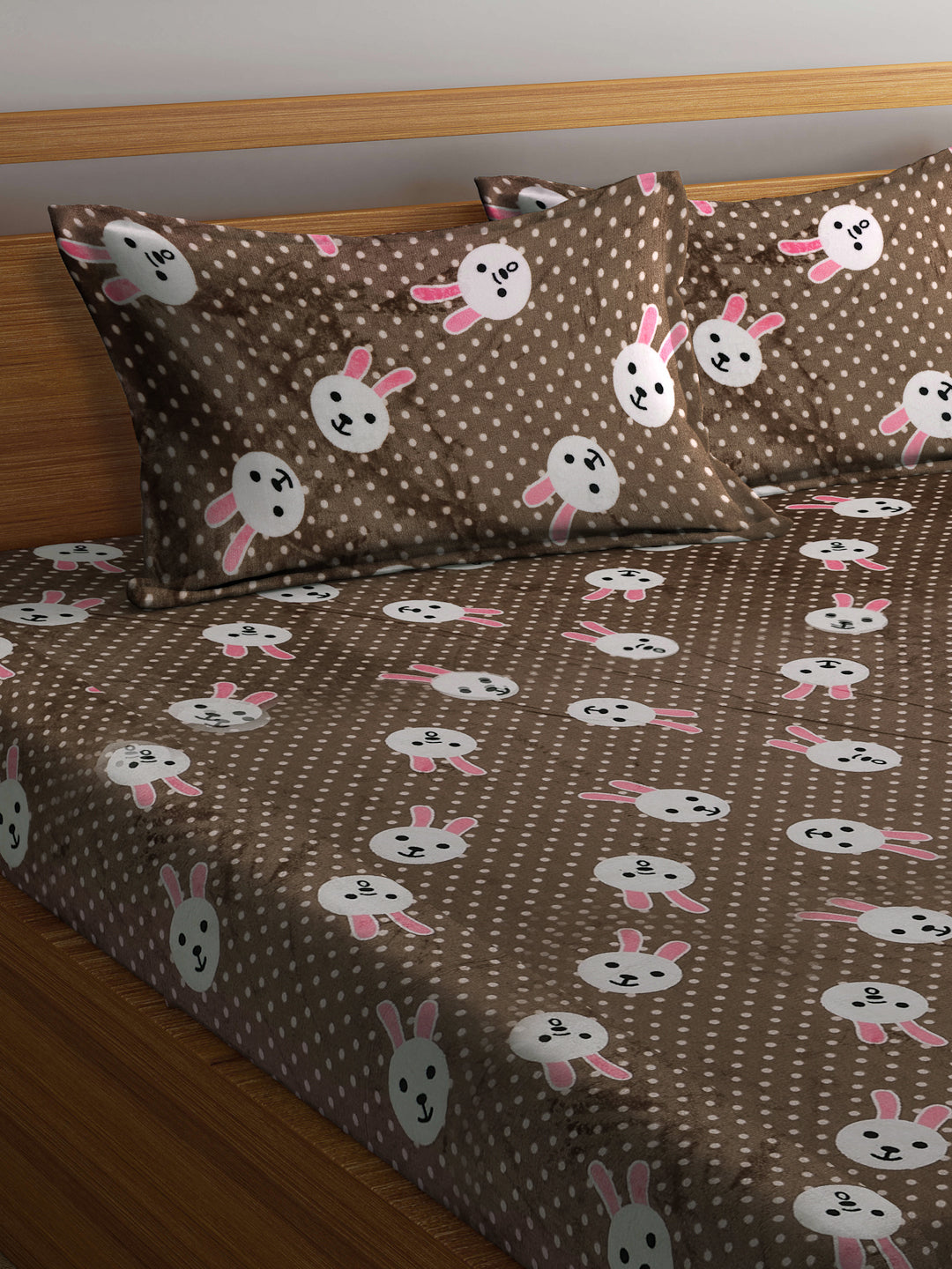 Klotthe Multicolor Cartoon Characters Woolen Double Bed Sheet with 2 Pillow Covers