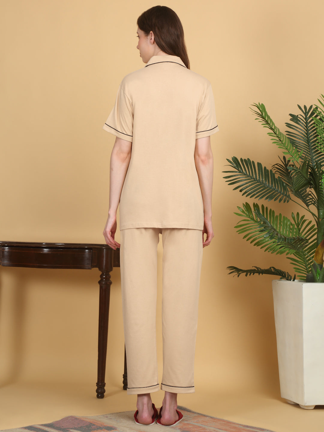 Solid Cotton Night Suits for Women by KLOTTHEĀ®