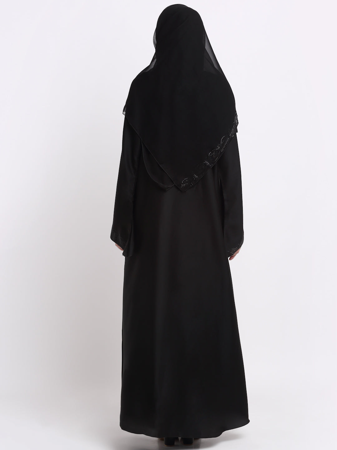 Klotthe Women Black Solid Burqa With Scarf