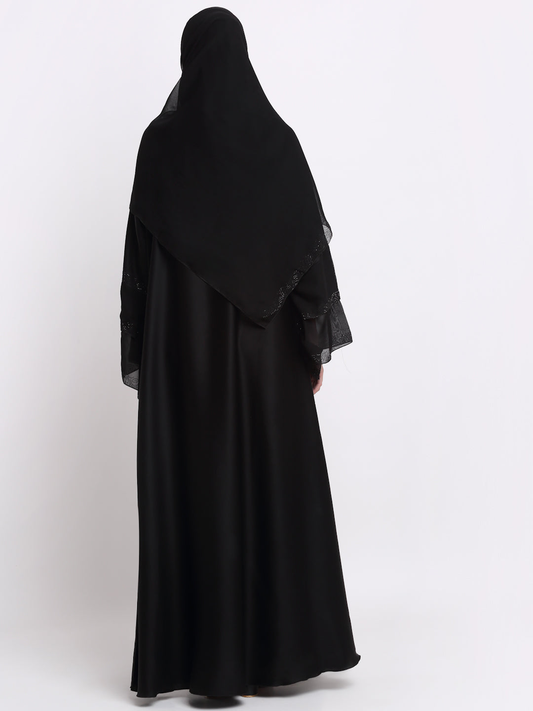 Klotthe Women Black Solid Burqa With Scarf