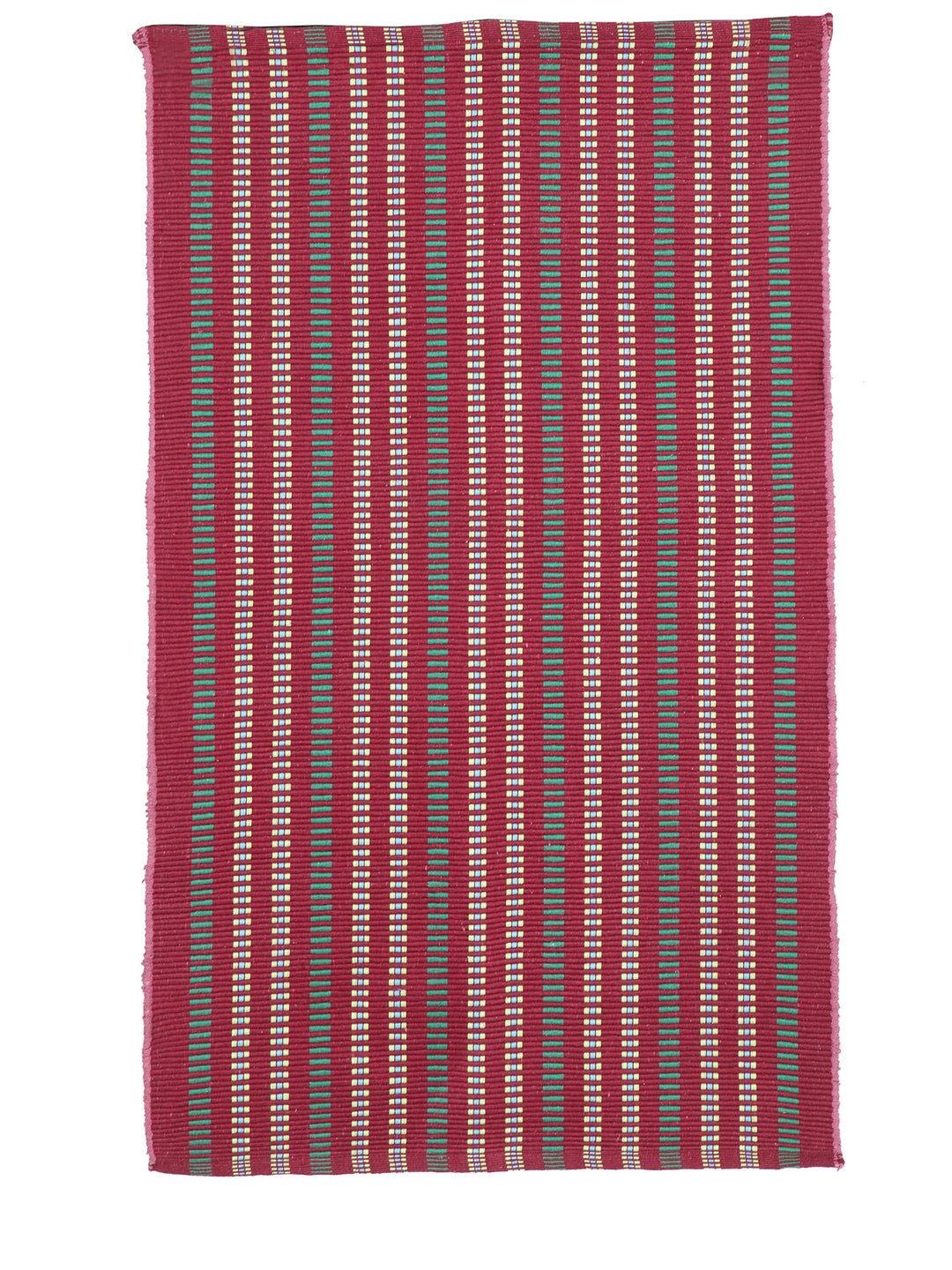 Klotthe Red Striped Cotton Anti-Skid Rugs