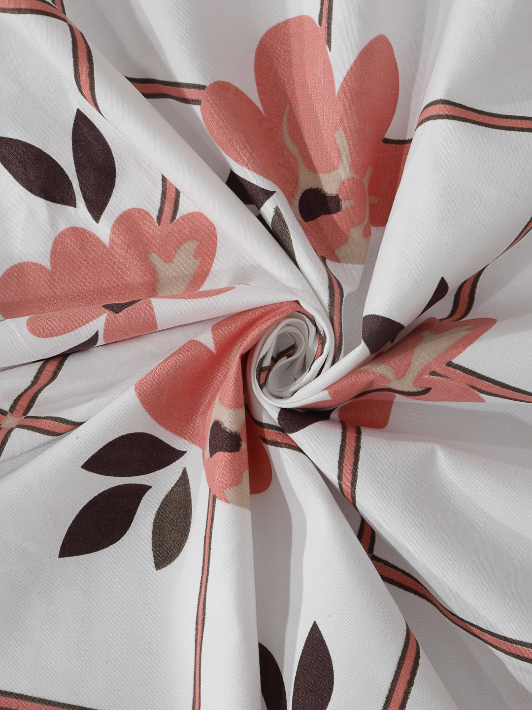 Klotthe Multicolor Floral 300 TC Cotton Blend Fitted Double Bedsheet with 2 Pillow Covers