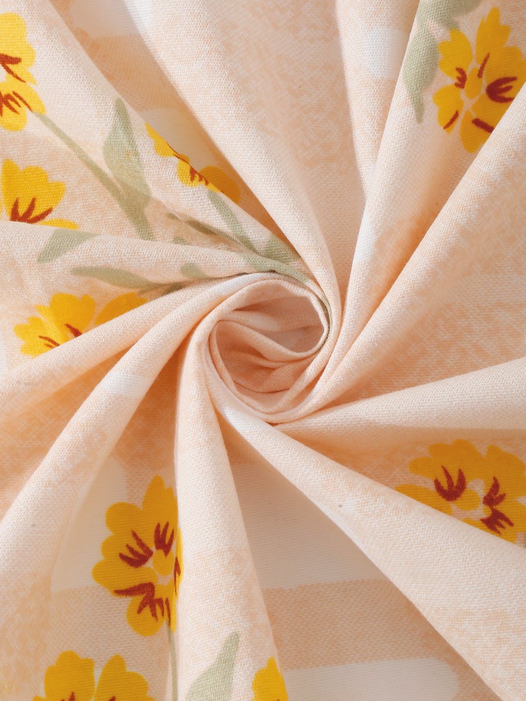 Klotthe Multicolor Floral 300 TC Cotton Blend Fitted Double Bedsheet with 2 Pillow Covers