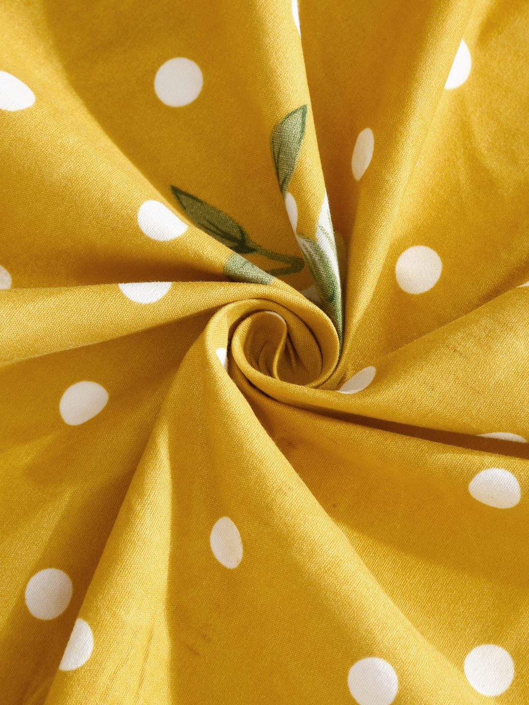 Klotthe Yellow Floral 300 TC Cotton Blend Fitted Single Bedsheet Set in Book Fold Packing