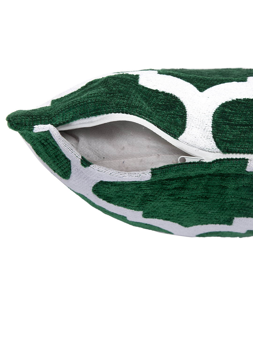 KLOTTHE Set of Five Green Poly Cotton Cushion Covers With Microfibre Fillers (40X40 cm)