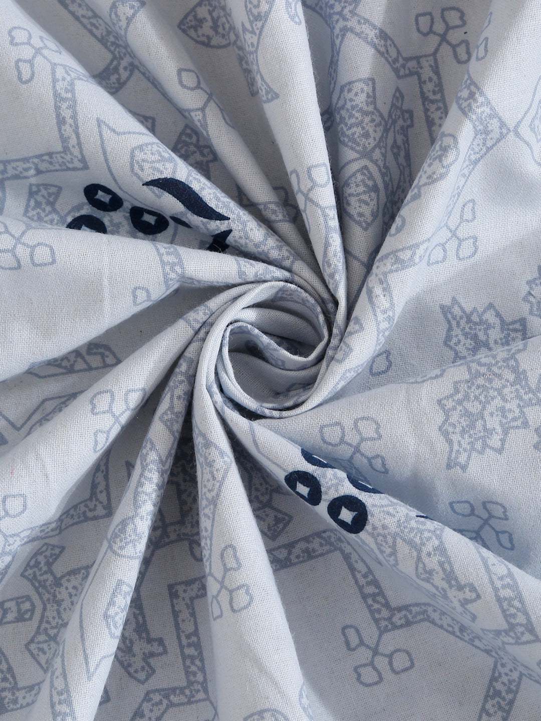 Klotthe Blue Floral 400 TC Pure Cotton Fitted Super King Double Bedsheet with 2 Pillow covers