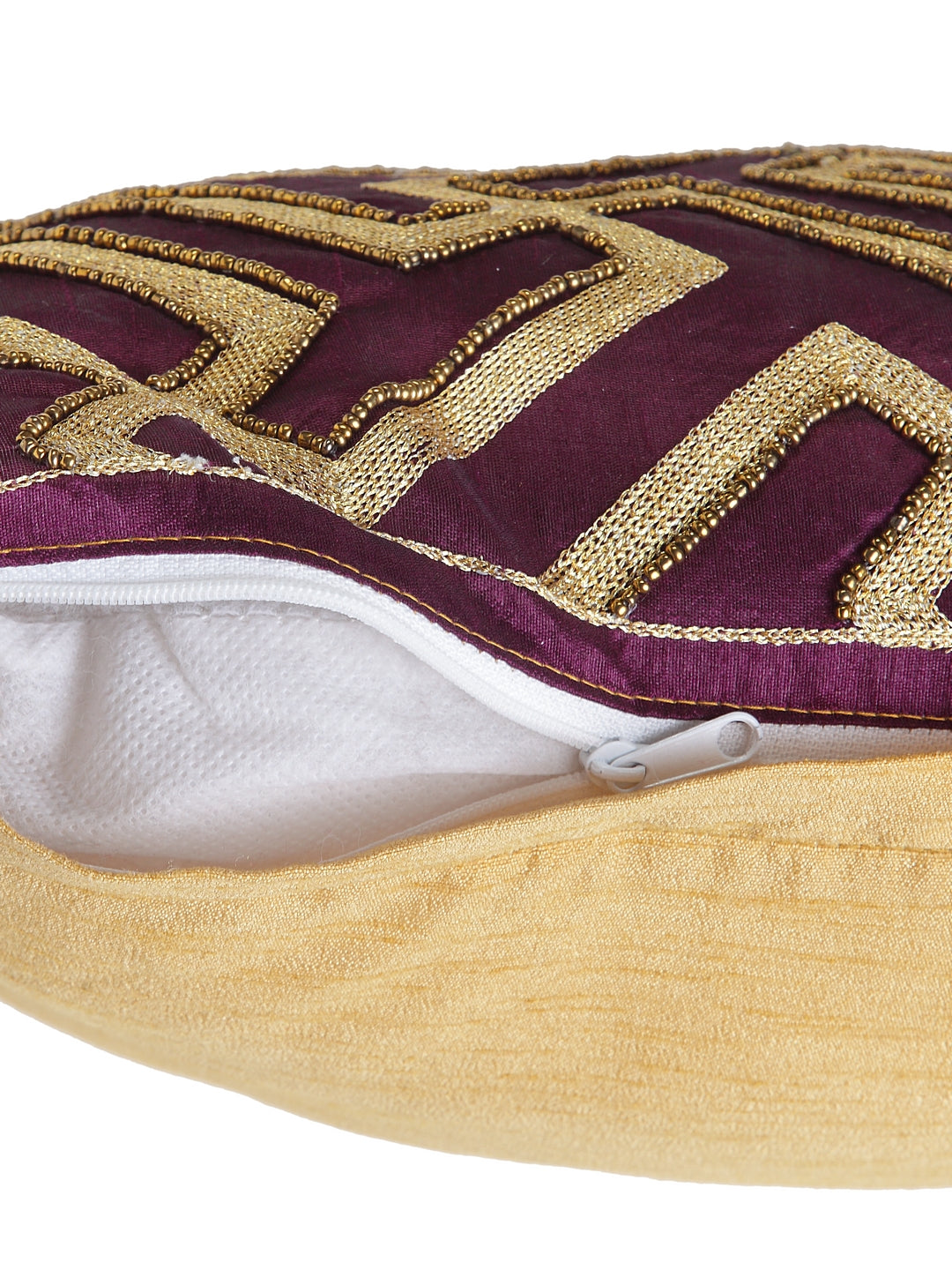 KLOTTHE Set of Two Purple Poly Cotton Cushion Covers With Microfibre Fillers (40X40 cm)
