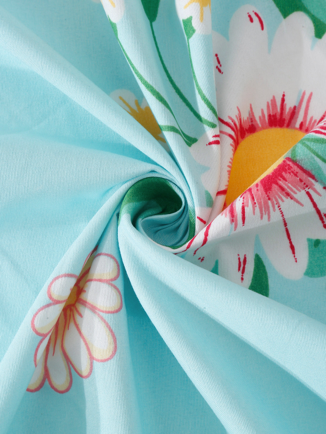 Klotthe Multicolor Floral 300 TC Cotton Blend Fitted Double Bedsheet with 2 Pillow Covers