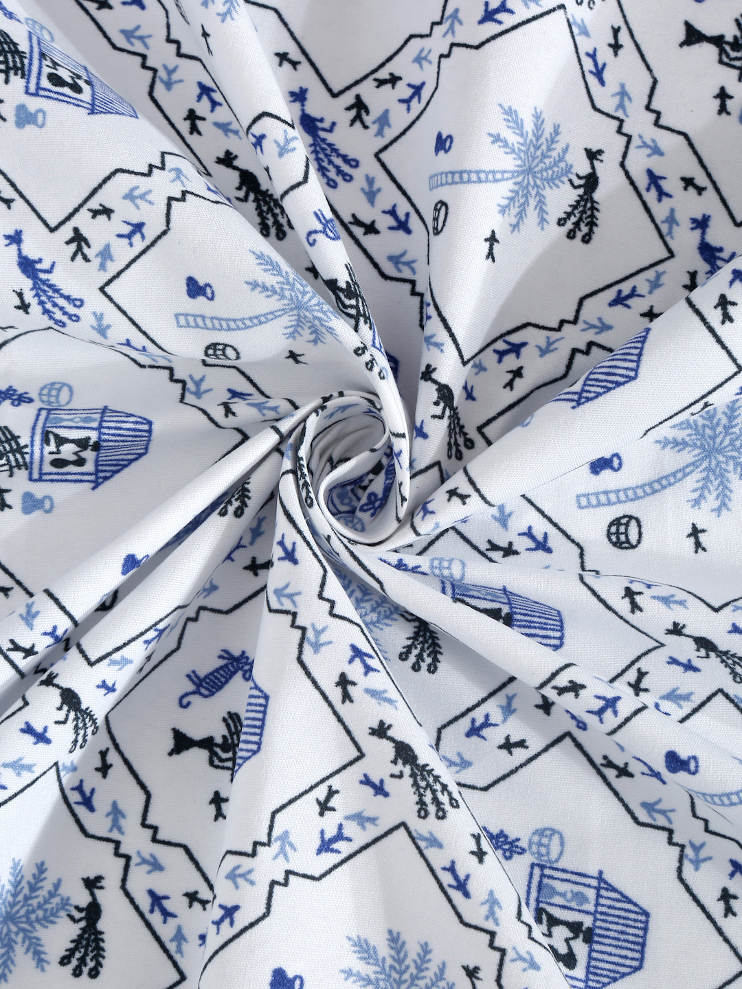 Klotthe White Floral 300 TC Cotton Blend Single Bedsheet Set in Book Fold Packing