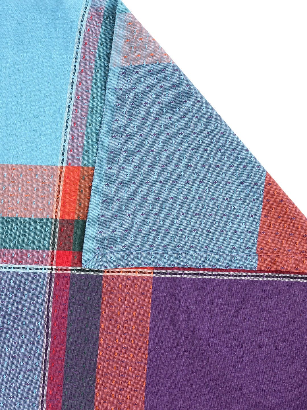 Klotthe Blue Cotton Solid Table Cover