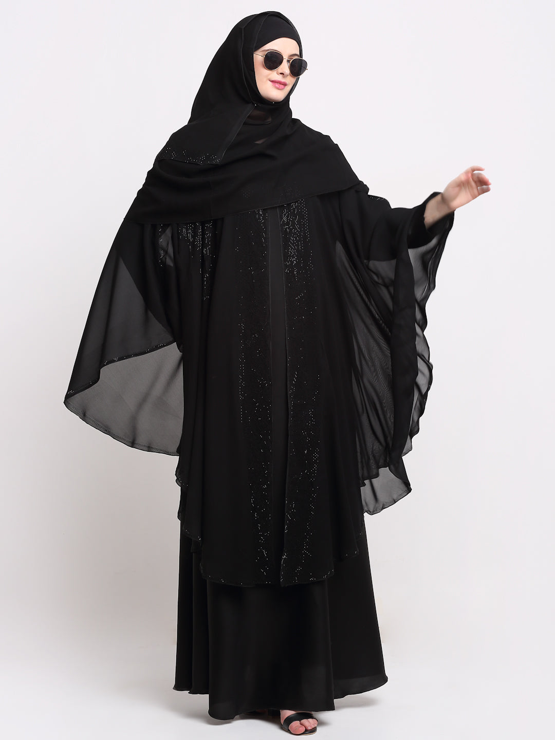 Klotthe Women Black Solid Burqa With Scarf