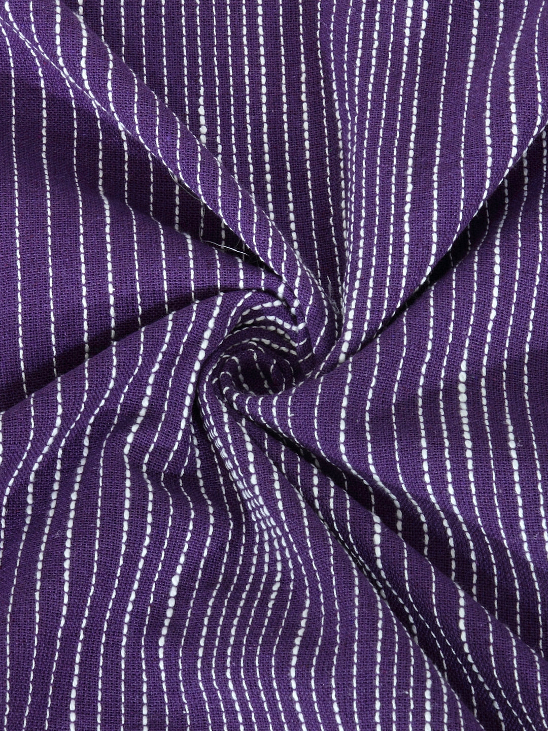 100% Cotton King Size Handwoven Bed Cover with Two Pillow Covers by KLOTTHEĀ® (Violet Striped
