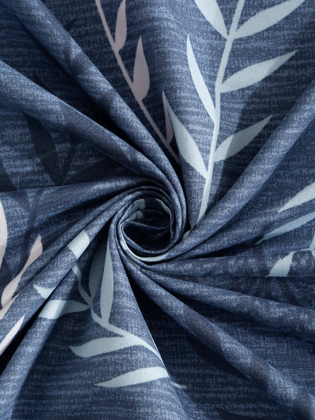 Blue Floral 300 TC Fitted Cotton Blend Double Bedsheet with 2 Pillow Covers