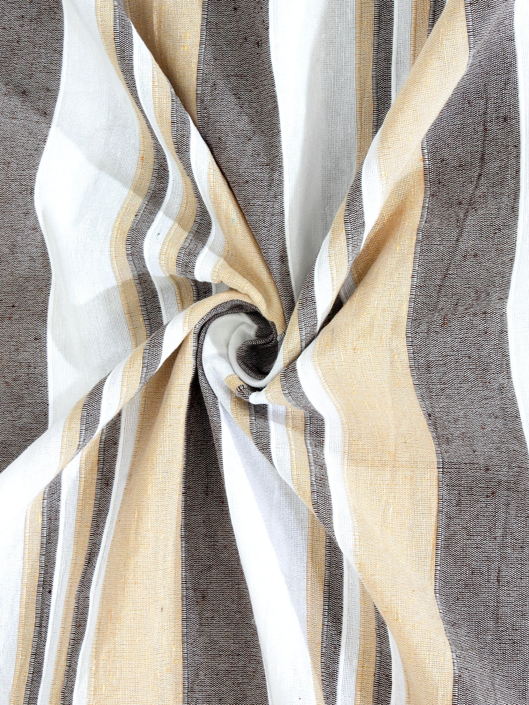 100% Pure Cotton King Size Handwoven Bed Cover with Two Pillow Covers by KLOTTHEĀ® (Brown Striped)