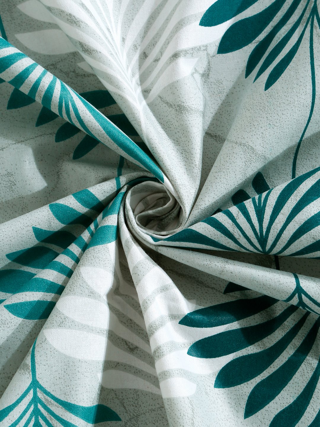 Green Floral 400 TC Pure Cotton Fitted Double Bedsheet with 2 Pillow Covers