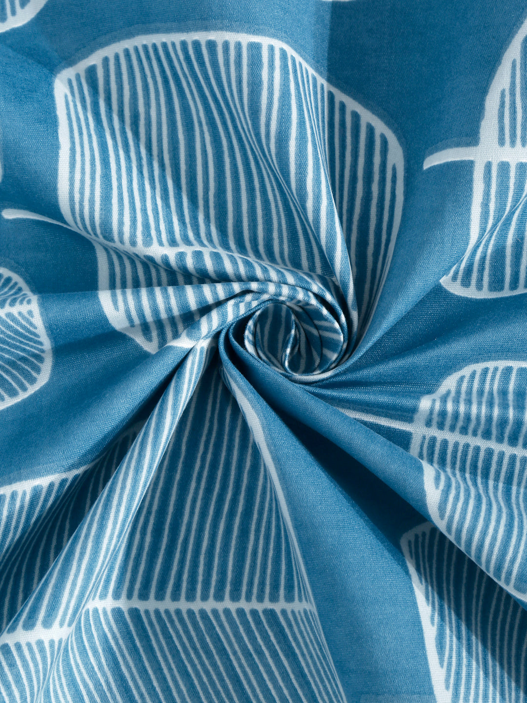 Klotthe Turquoise Geometric 300 TC Cotton Blend Single Bedsheet with Pillow Cover