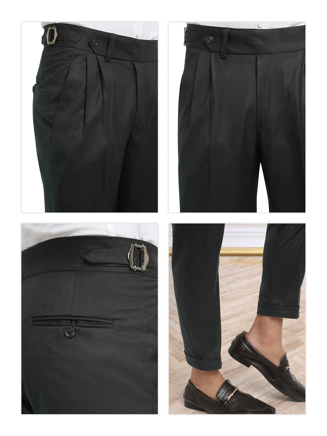 Italian Style Formal Gurkha Pant-Black
