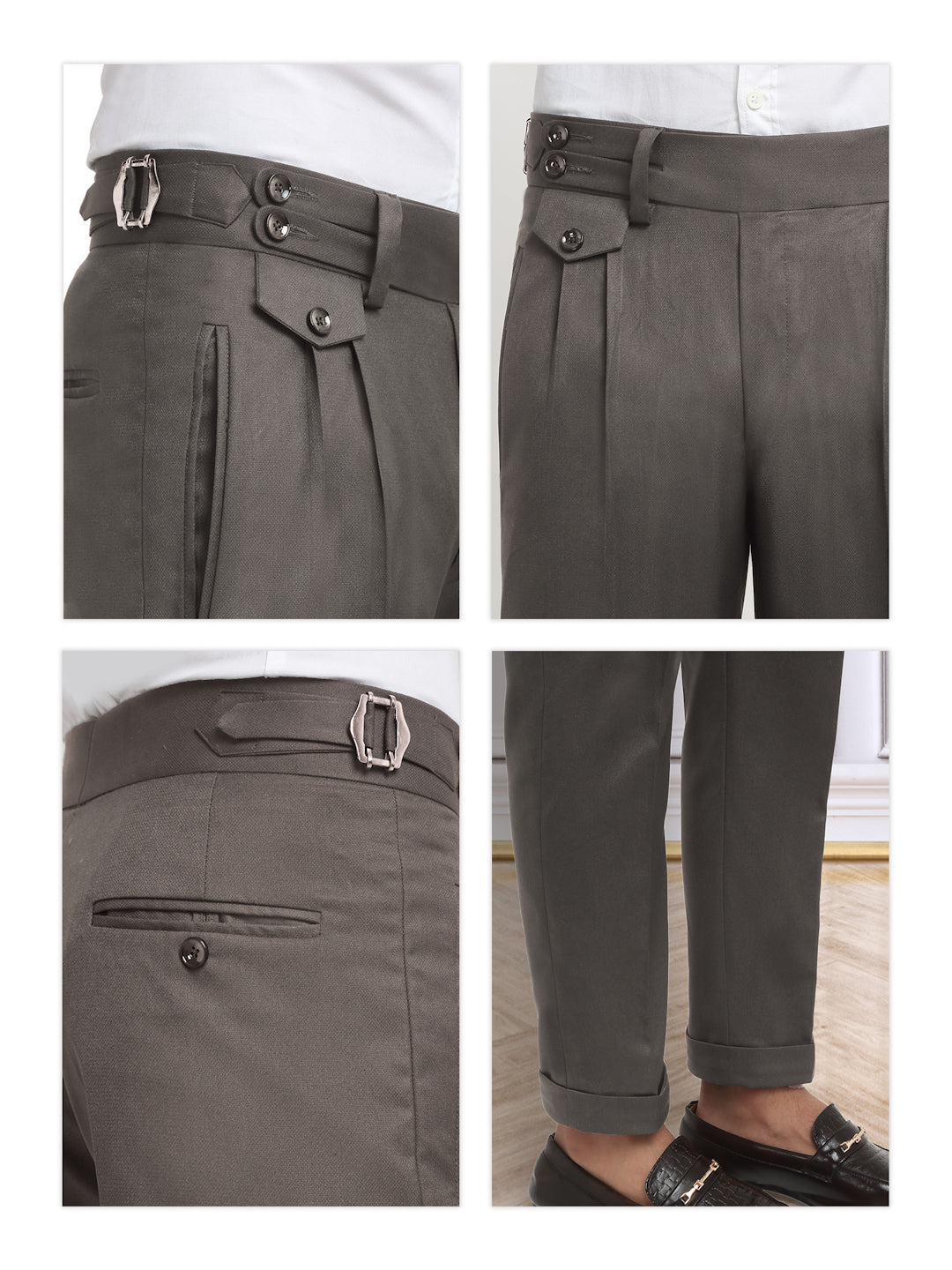 Italian Style Formal Gurkha Pant-Brown