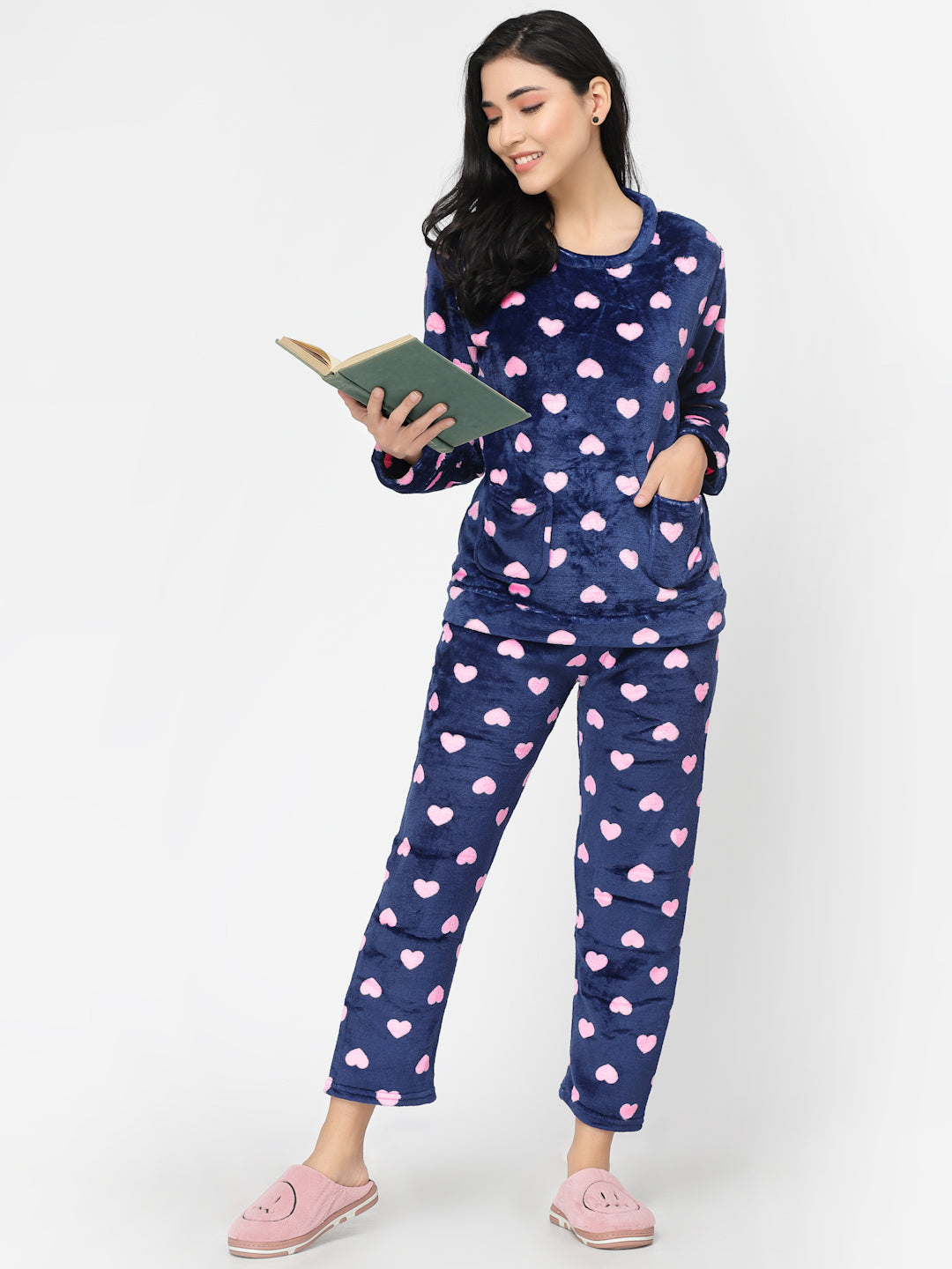 Woolen Fleece Winter Warm Night Suit for Women by KLOTTHE®
