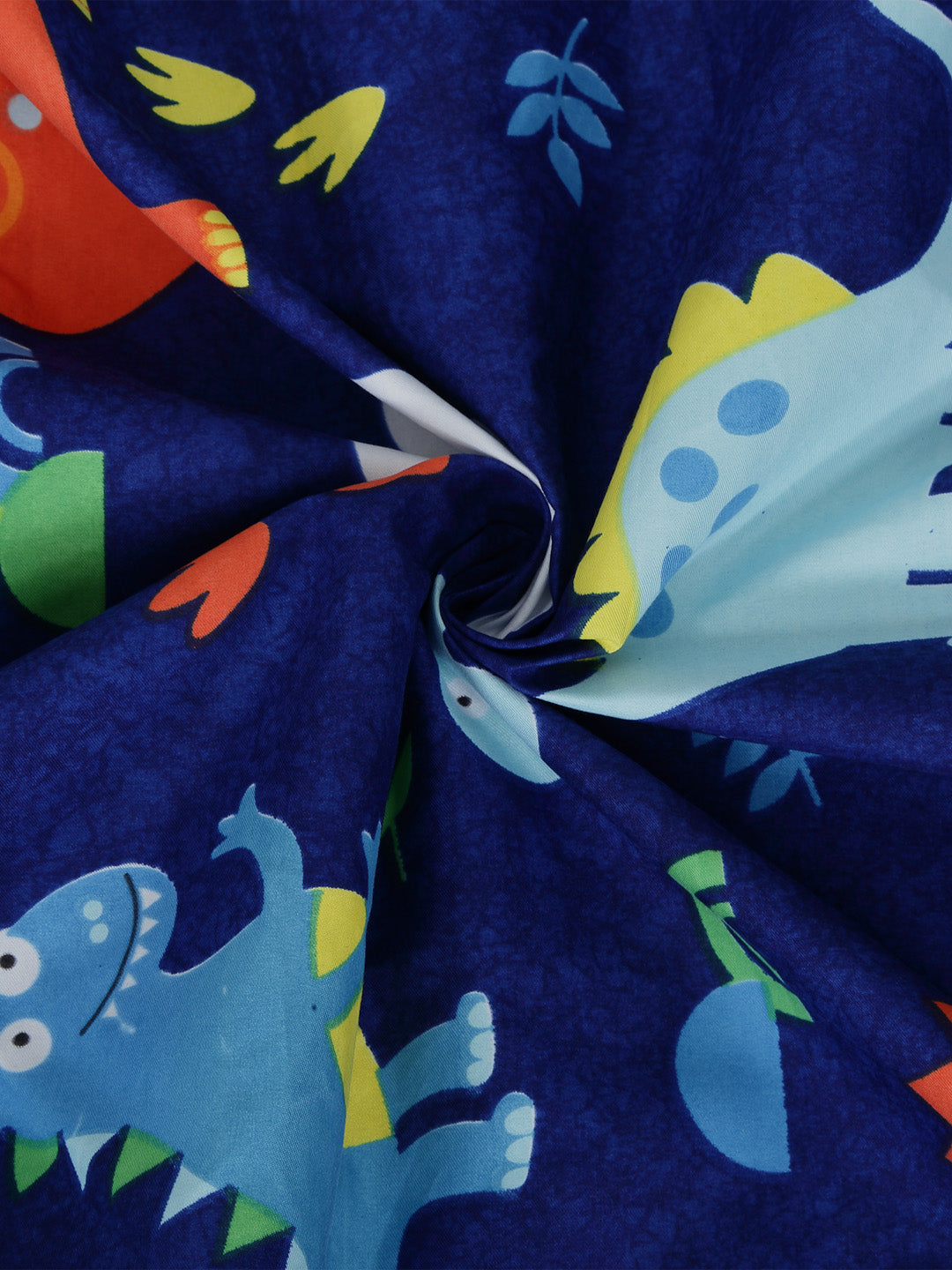Klotthe Blue Kids Print Cotton Blend Single Bedsheet with Pillow cover