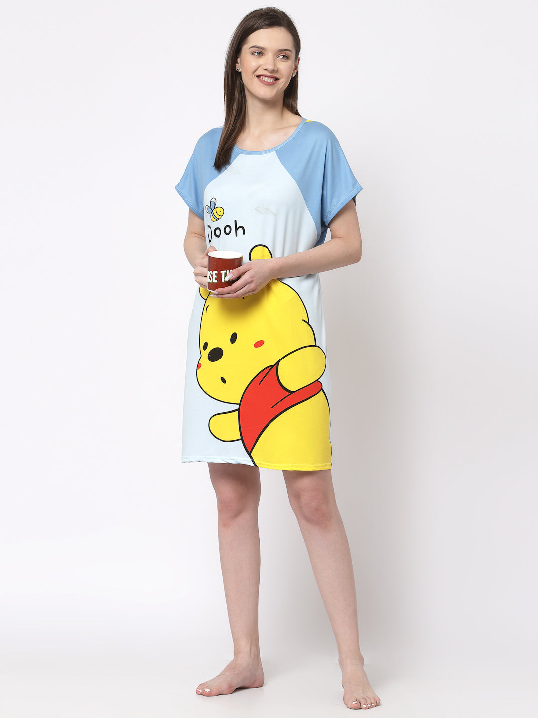 Klotthe Women MultiColor Cartoon Printed Cotton Blend Long Top