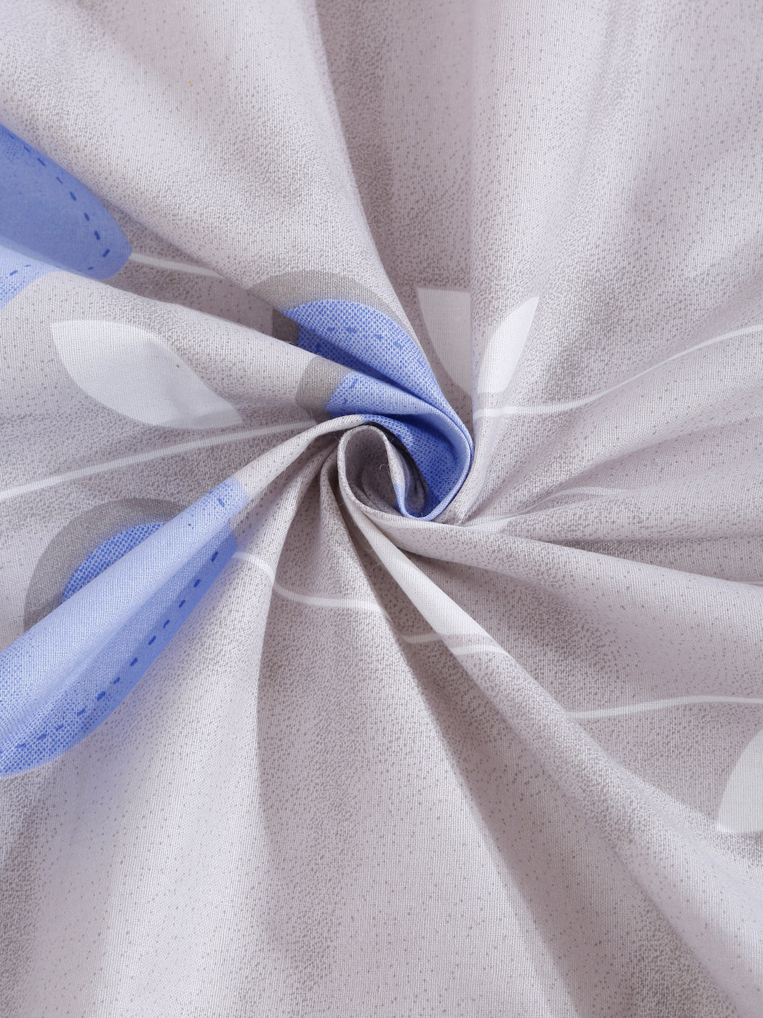 Klotthe Blue Floral 400 TC Pure Cotton Double Bedsheet with 2 Pillow Covers