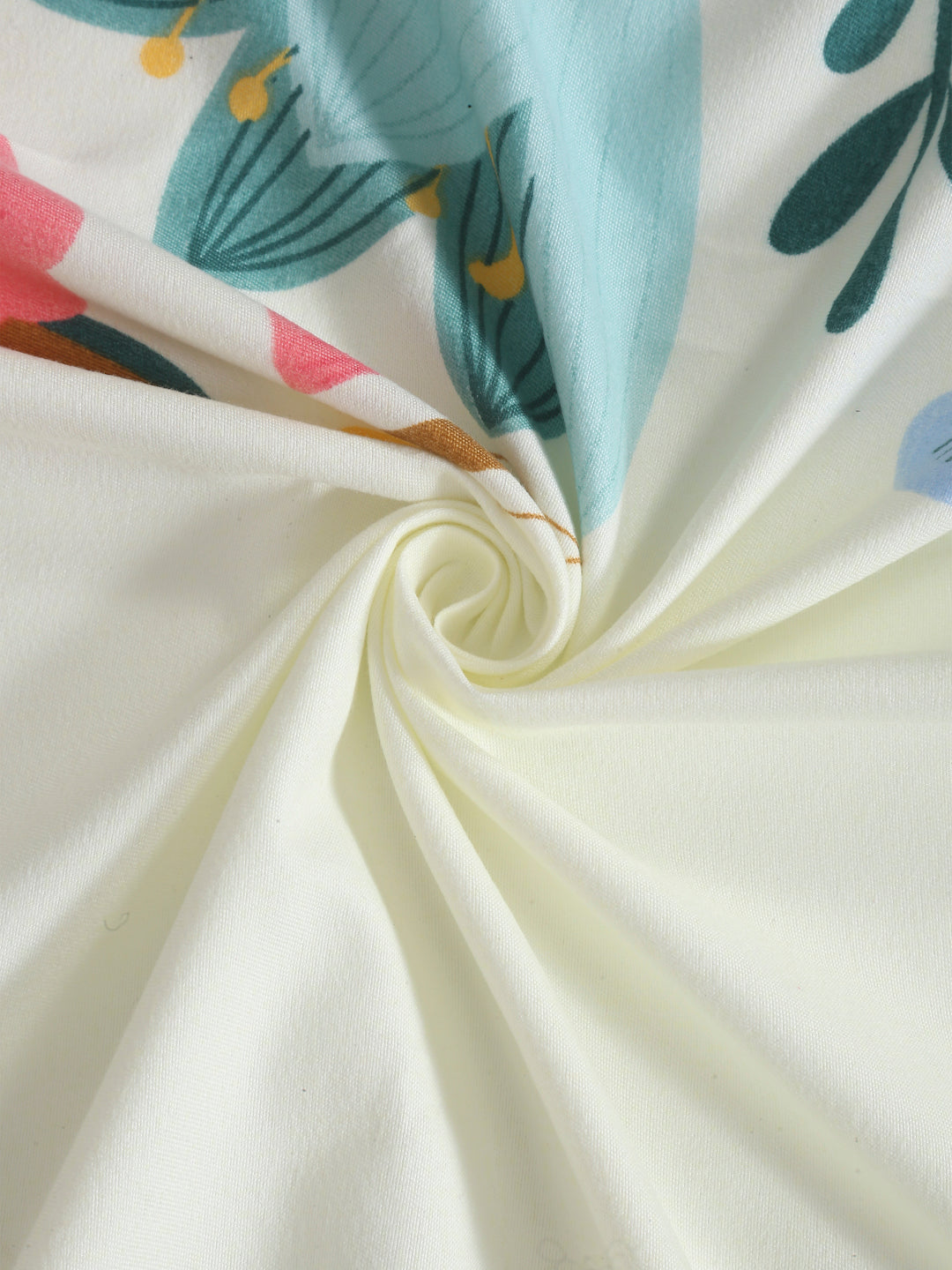 Klotthe MultiColor 210 TC Floral Cotton Blend Double Bed Sheet with 2 Pillow Covers