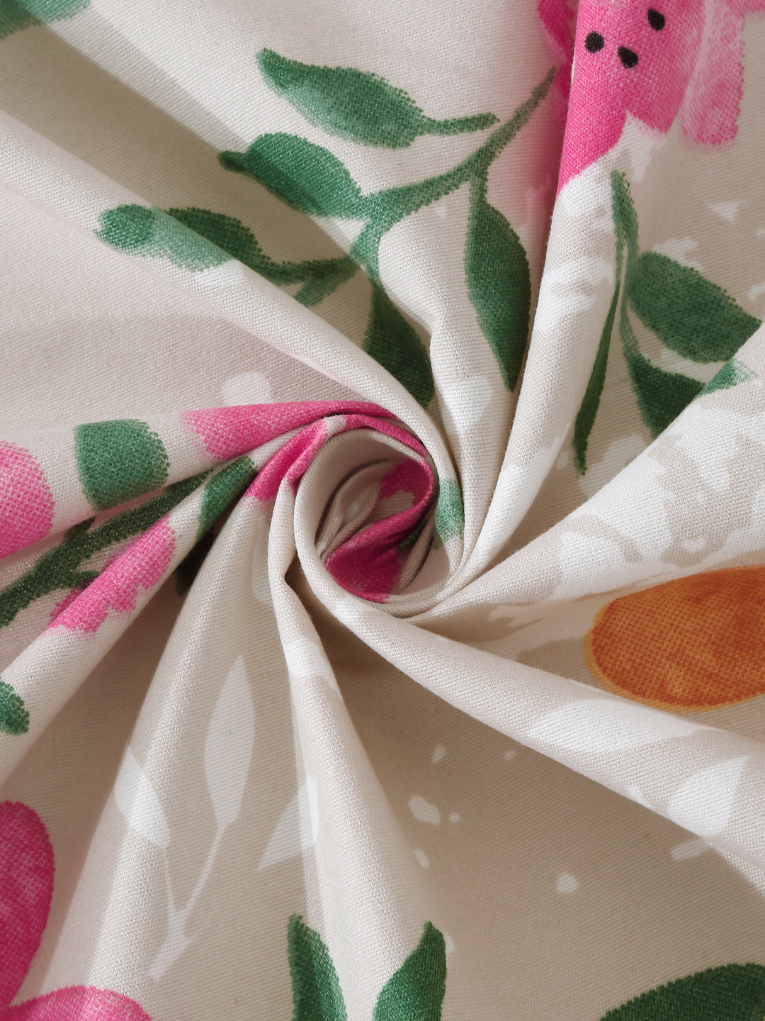 Klotthe Multicolor Floral 300 TC Cotton Blend Fitted Double Bedsheet with 2 Pillow Covers