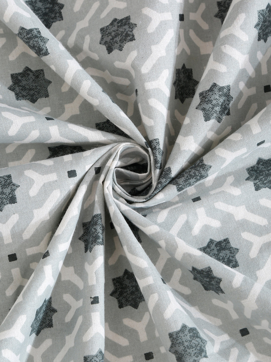 Klotthe Turquoise Geometric 400 TC Pure Cotton Single Bedsheet with Pillow Cover
