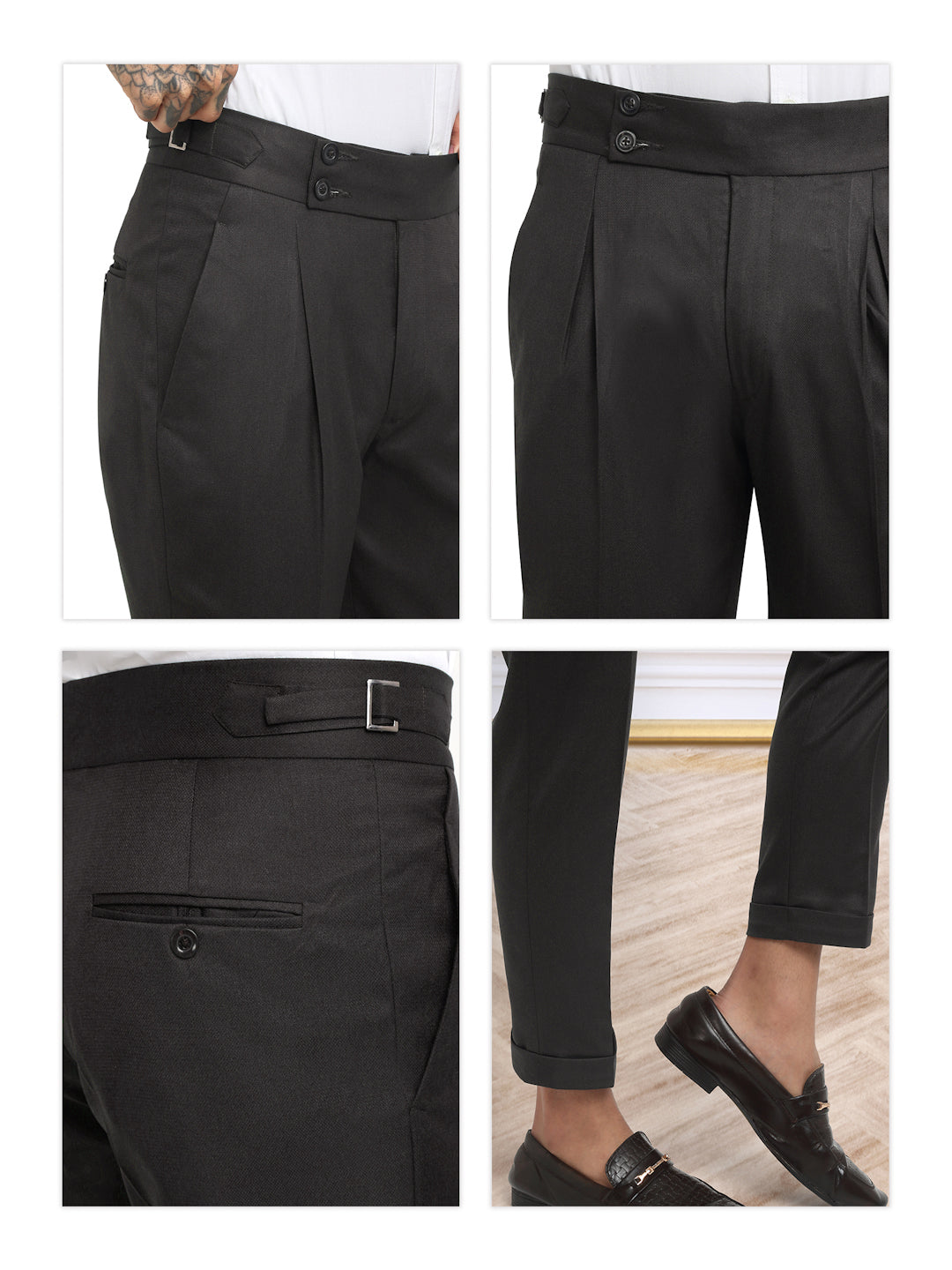 Italian Style Formal Gurkha Pant-DarkBrown
