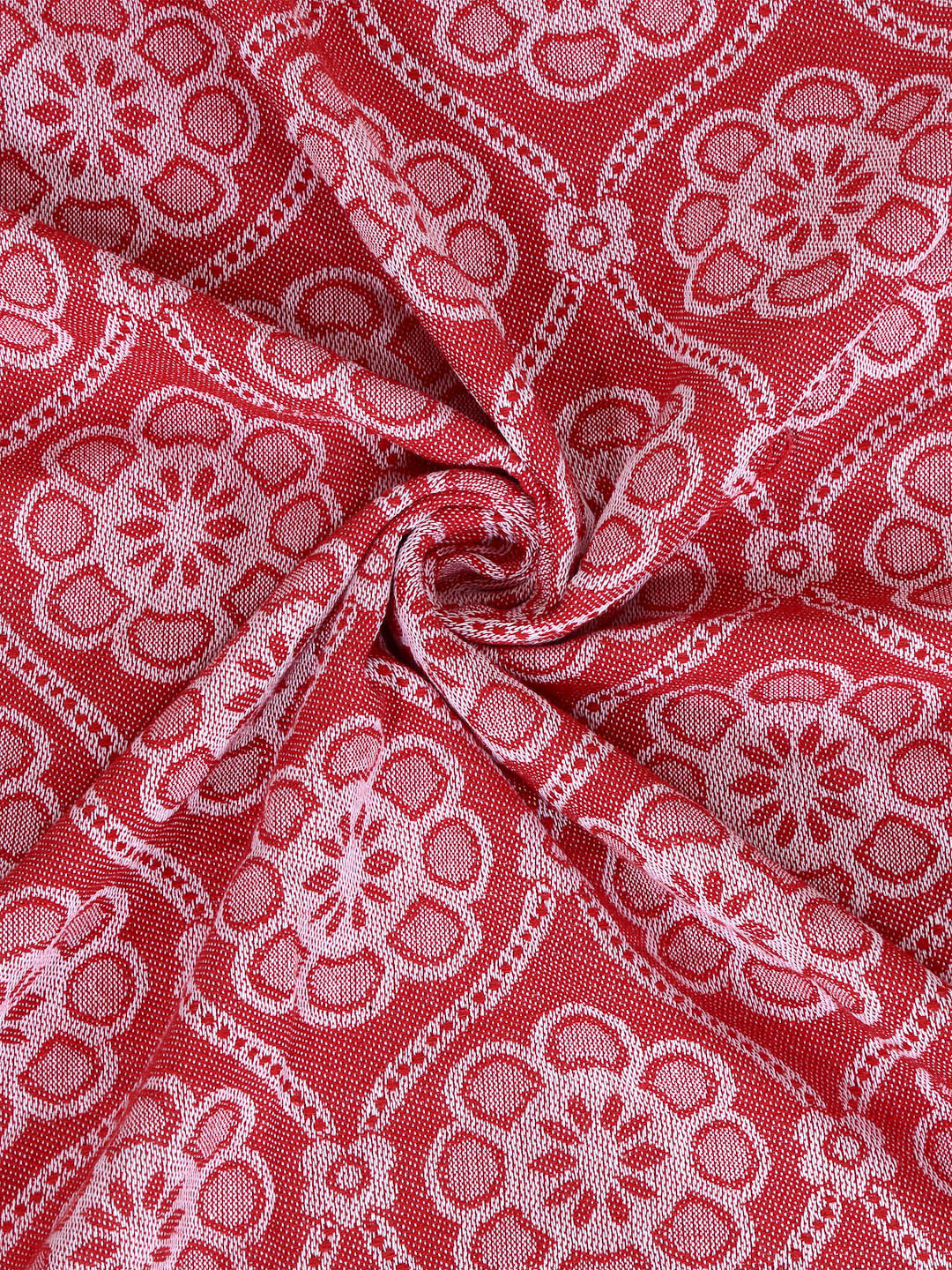 100% Cotton King Size Handwoven Bed Cover with Two Pillow Covers by KLOTTHEĀ® (Red)