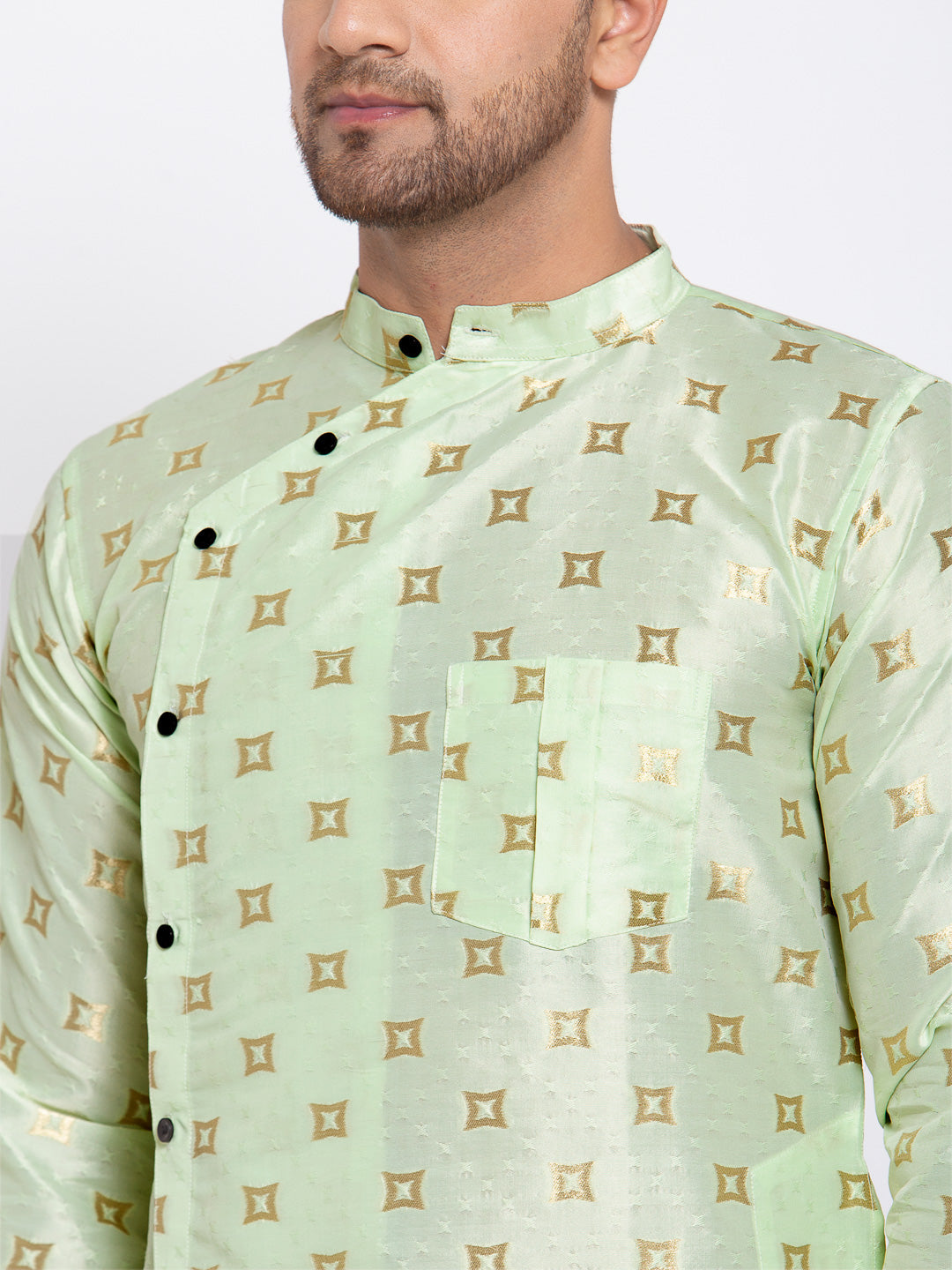 KLOTTHE Green Cotton Geometric Kurta