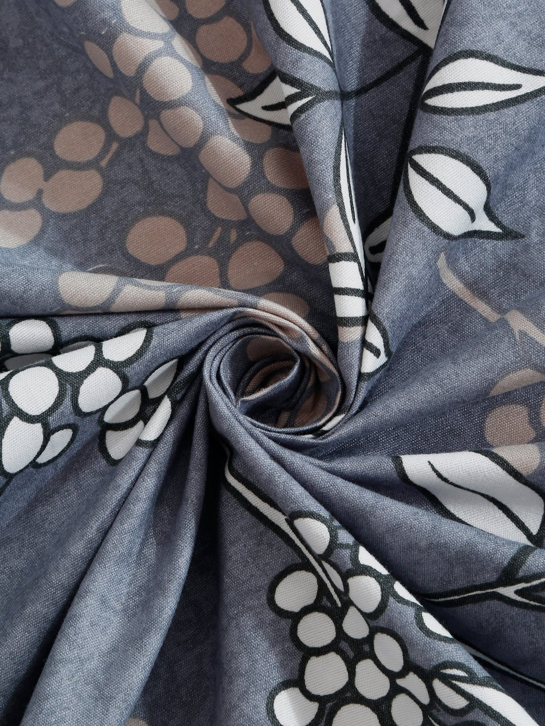 Grey Floral 300 TC Cotton Blend Fitted Double Bedsheet with 2 Pillow Covers