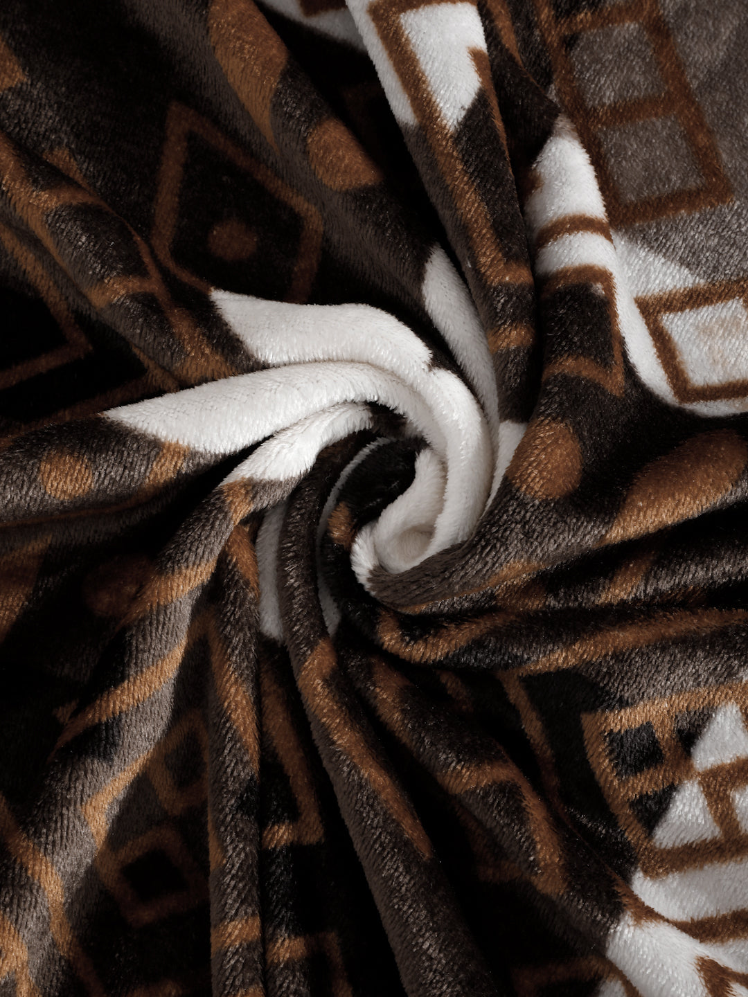 Klotthe Brown Floral Woolen Fitted Single Bed Sheet with Pillow Cover