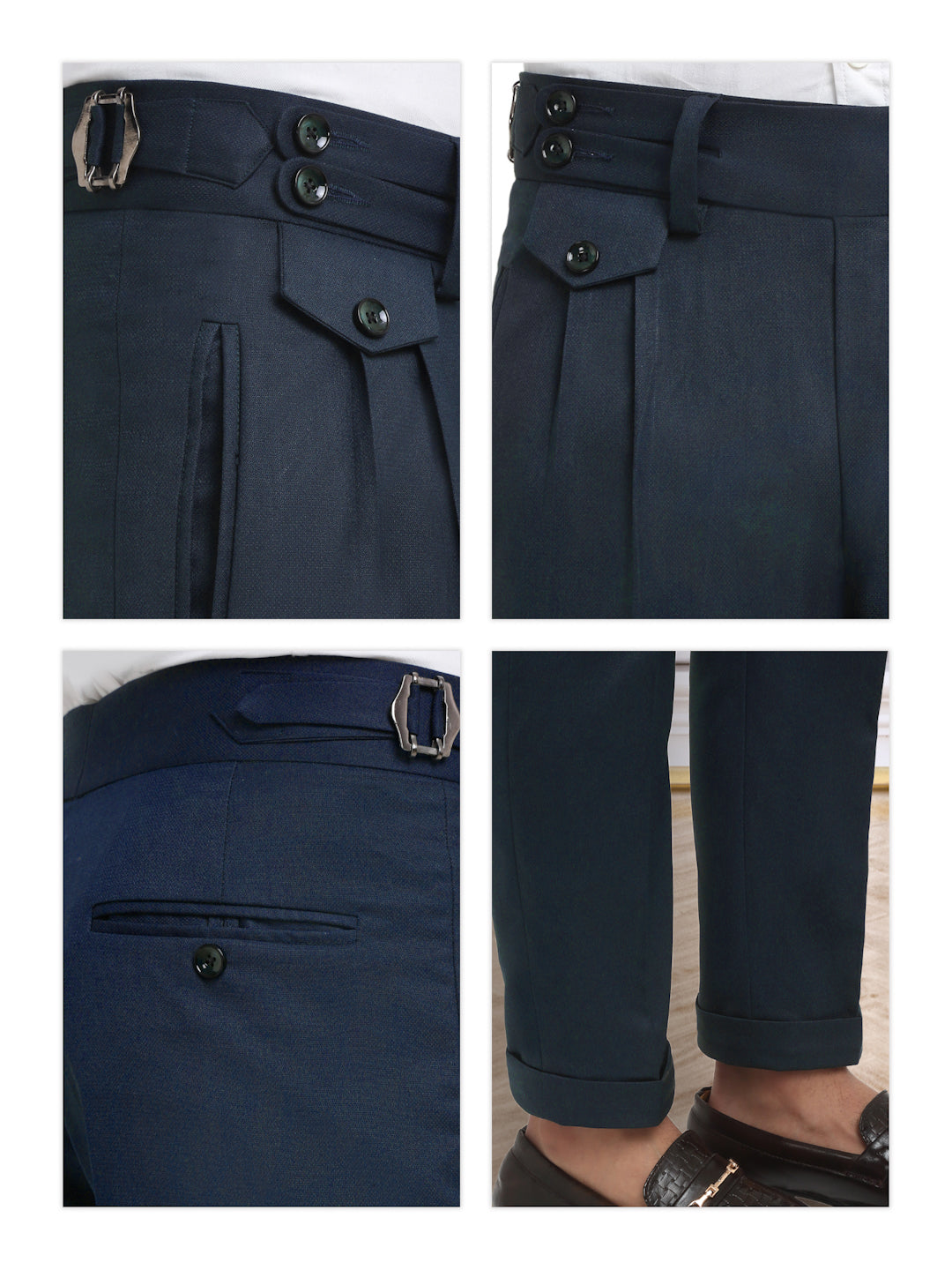 Italian Style Formal Gurkha Pant-NavyBlue