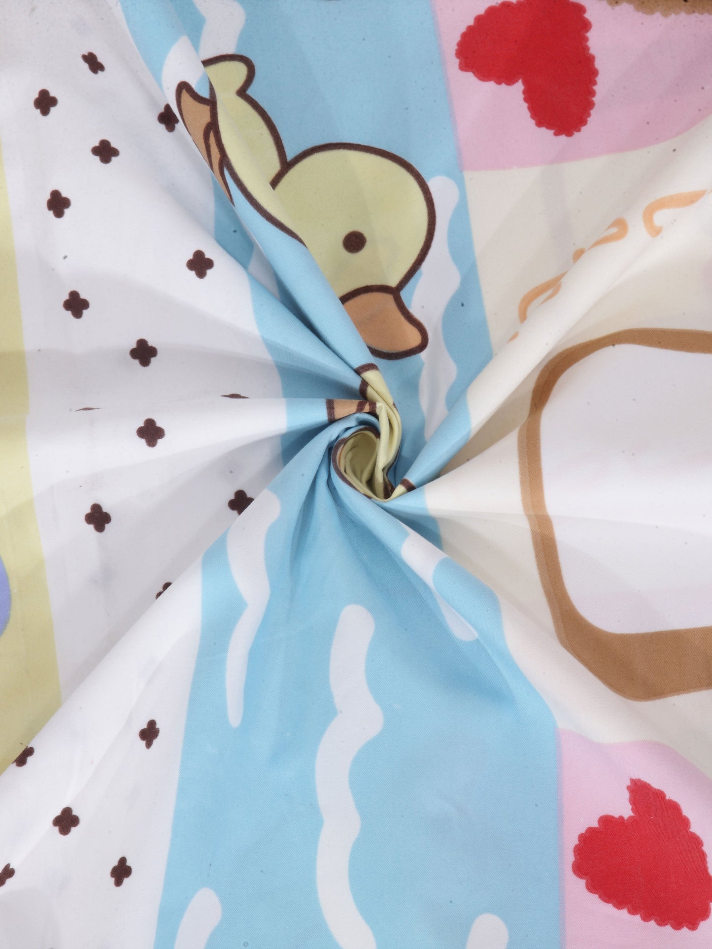 Klotthe Multicolor Cartoon Print Cotton Blend Elasticated Double BedSheet With 2 Pillow Covers