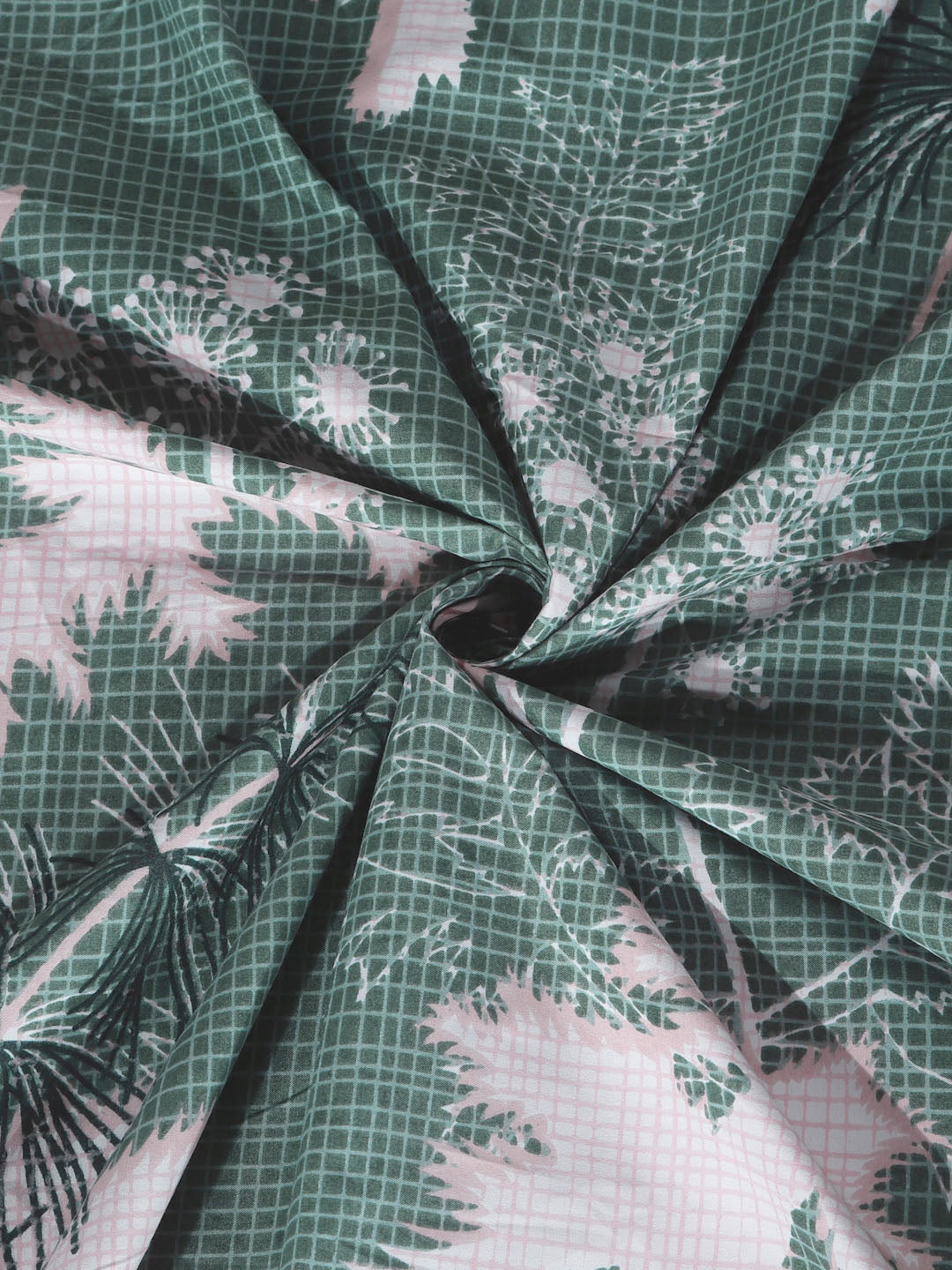 Klotthe Multi Floral 300 TC Cotton Blend Elasticated Double Bedsheet with 2 Pillow Covers