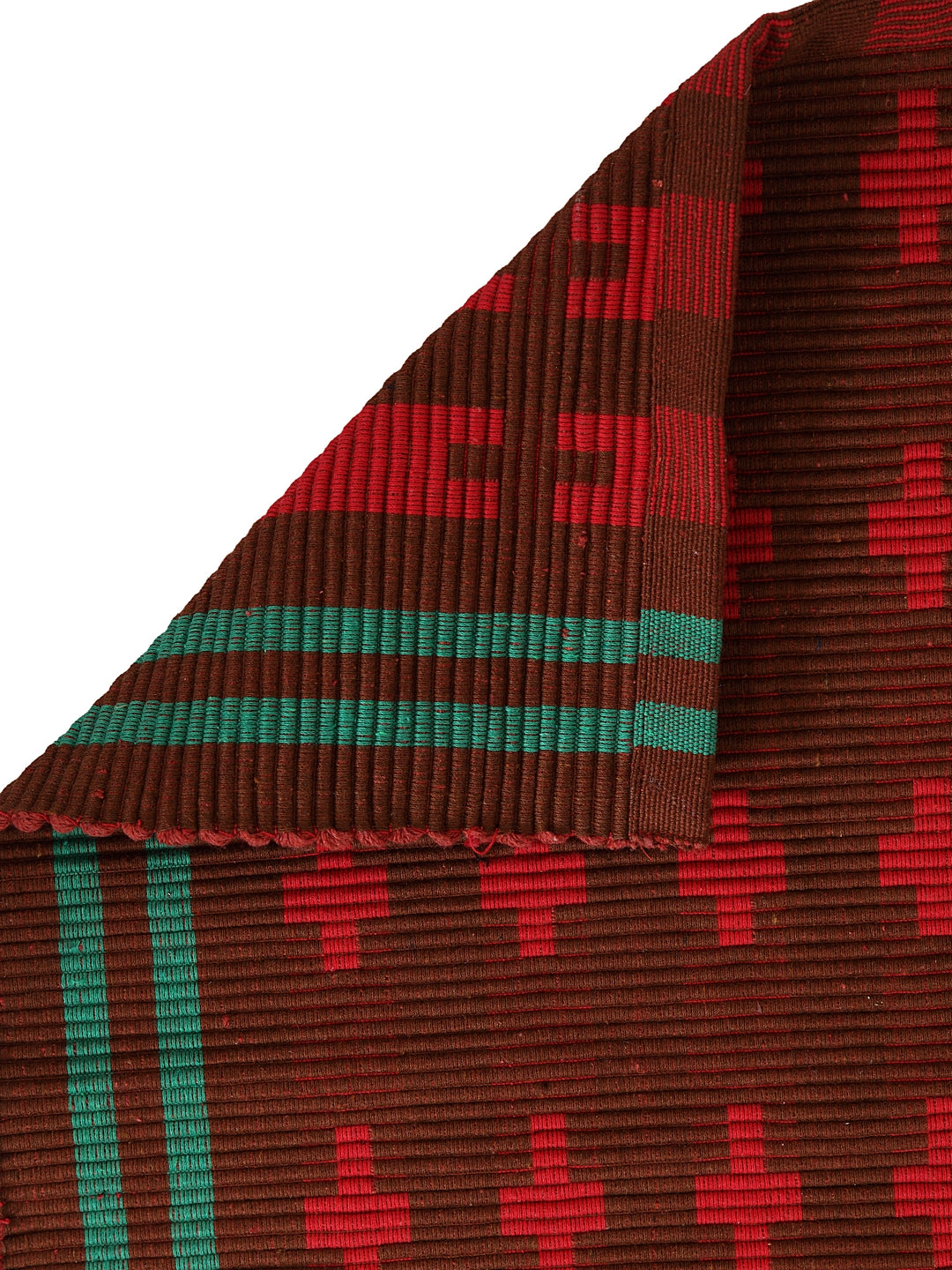 Klotthe Red Geometric Cotton Anti-Skid Rugs