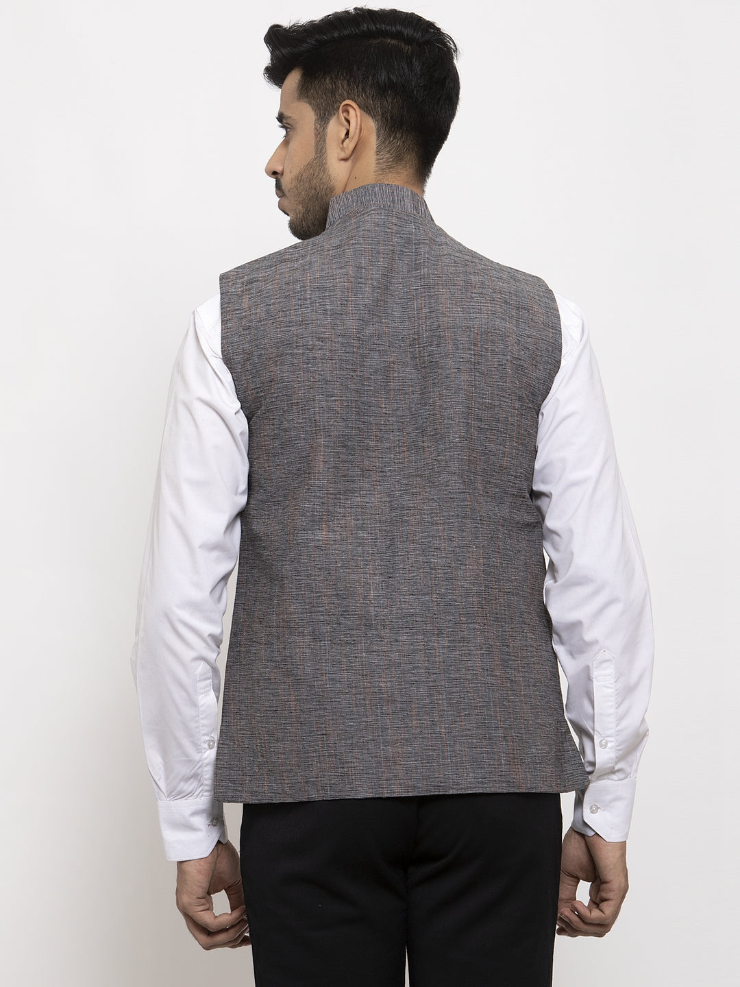Klotthe Grey Cotton Nehru Jacket