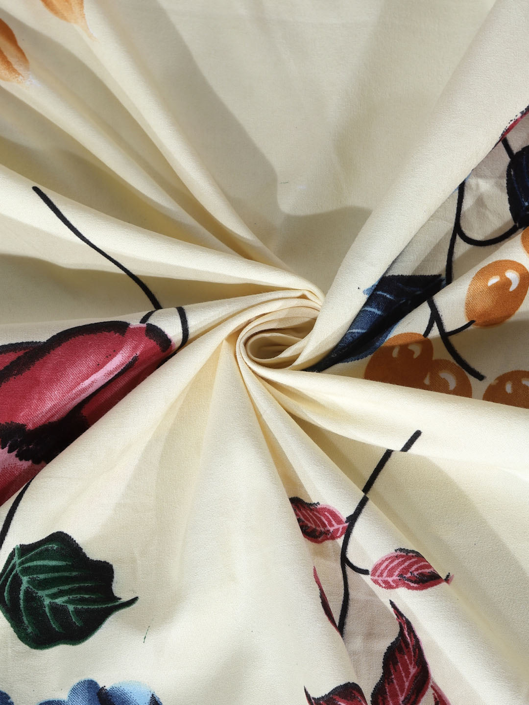 Klotthe Multi Floral 300 TC Cotton Blend Elasticated Double Bedsheet with 2 Pillow Covers