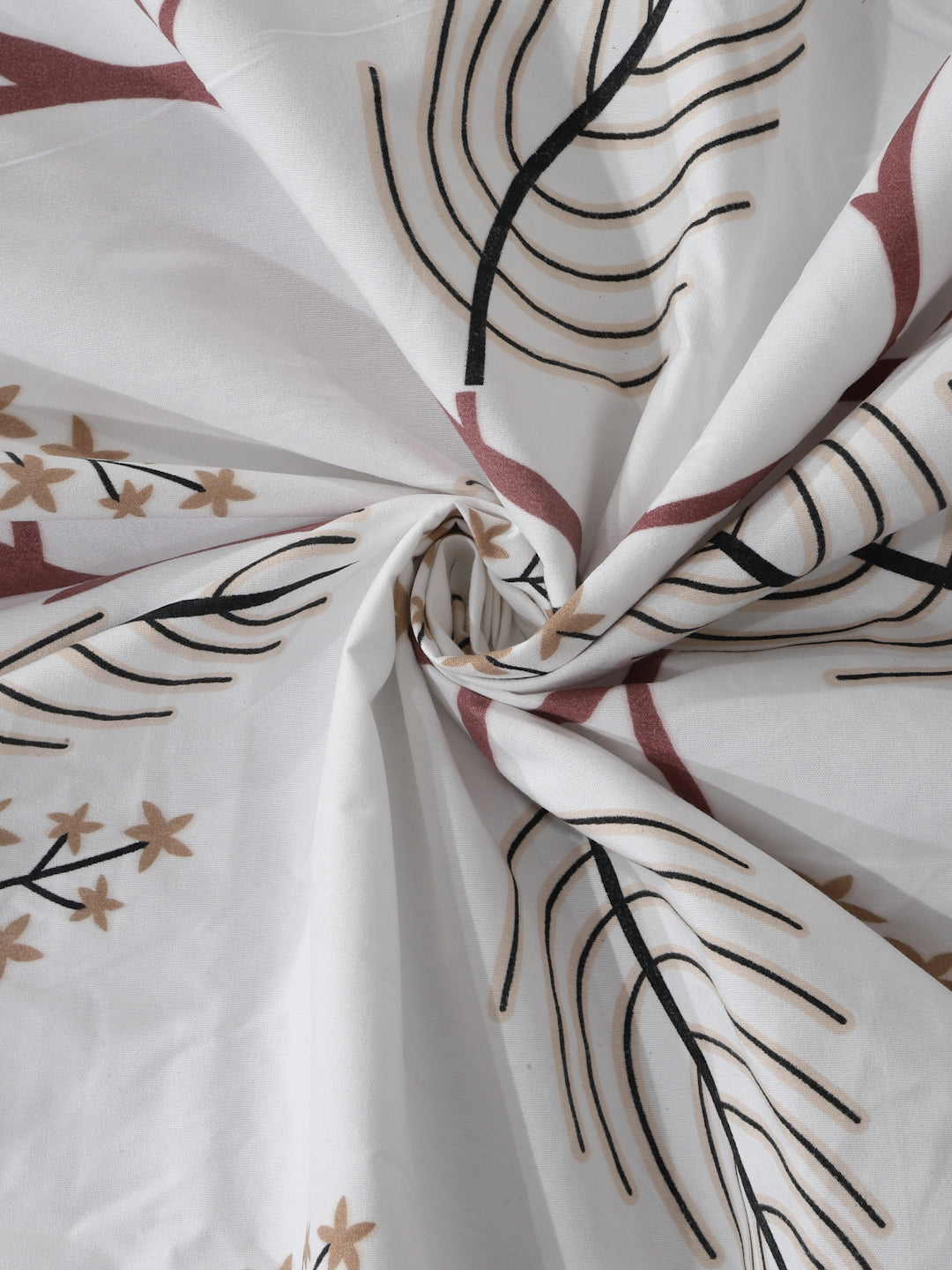 Klotthe Multicolor Floral 300 TC Cotton Blend Fitted Double Bedsheet with 2 Pillow Covers