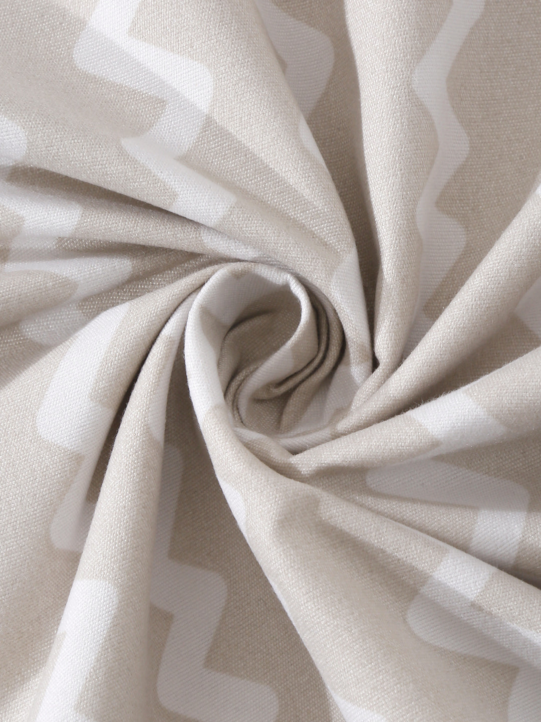 Klotthe Beige Abstract 300 TC Cotton Blend Single Bedsheet with Pillow Cover